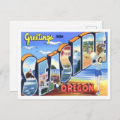 Seaside, Oregon  Big Letters Briefkaart (Voorkant / Achterkant)