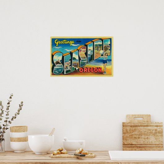 Seaside, Oregon - Grote Letter-scènes 2 Poster (Keuken)