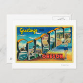 Seaside, Oregon - Grote letterscènes Briefkaart (Voorkant / Achterkant)