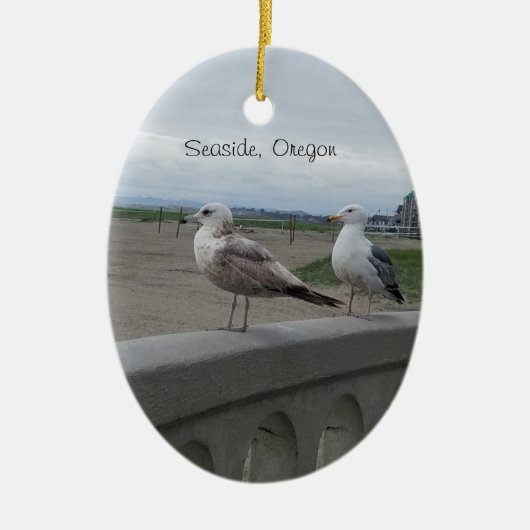 Seaside Oregon Seagulls on the Beach Prom Ornament (Voorkant)