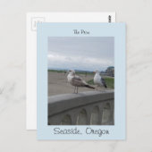 Seaside Oregon Two Gulls on the Beach Prom Briefkaart (Voorkant / Achterkant)