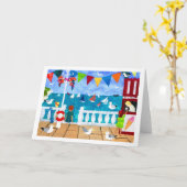 Seaside Paper Collage Wenskaart Kaart (Gele Bloem)