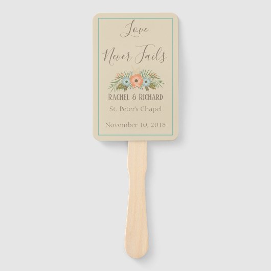 Seaside Paradise bruiloft Handwaaier (Voorkant)