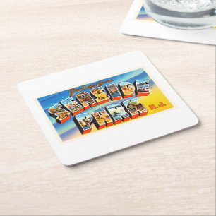 Seaside Park New Jersey NJ Old  Briefkaart- Kartonnen Onderzetters
