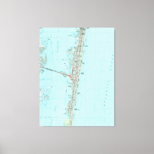 Seaside Park & NJ Shore Map (1989) Canvas Afdruk (Voorkant)