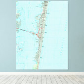 Seaside Park & NJ Shore Map (1989) Canvas Afdruk (Insitu (Houten vloer))