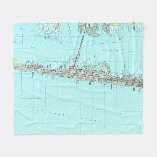 Seaside Park & NJ Shore Map (1989) Fleece Deken (Voorkant (Horizontaal))