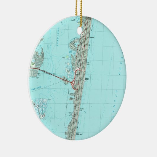 Seaside Park & NJ Shore Map (1989) Keramisch Ornament (Rechts)