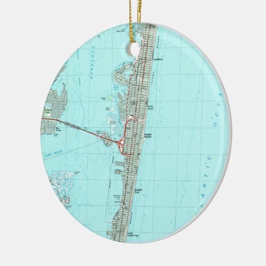 Seaside Park & NJ Shore Map (1989) Keramisch Ornament (Links)