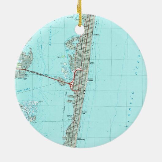 Seaside Park & NJ Shore Map (1989) Keramisch Ornament (Achterkant)