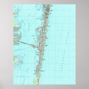 Seaside Park & NJ Shore Map (1989) Poster
