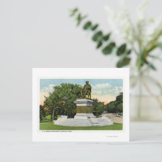 Seaside Park Uitzicht van het P T Barnum Monument Briefkaart (Staand voorkant)