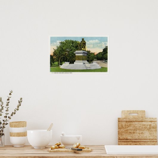 Seaside Park Uitzicht van het P T Barnum Monument Poster (Keuken)