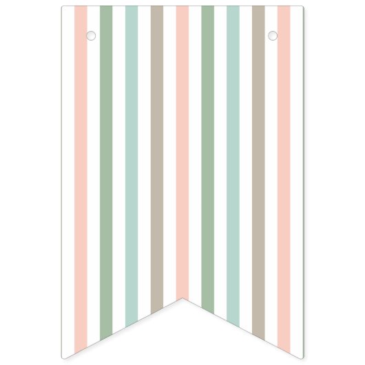 Seaside Pastel Mint Stripe Baby shower Vlaggetjes (Tweede vlag)