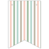 Seaside Pastel Mint Stripe Baby shower Vlaggetjes (Eerste vlag)