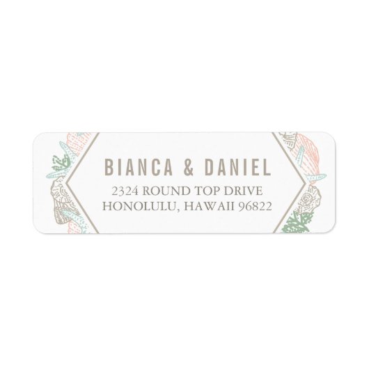 Seaside Pastels | KustSeashell Return Address Etiket (Voorkant)