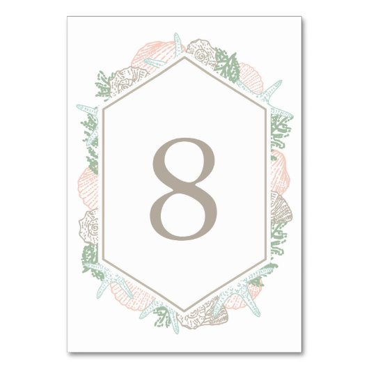 Seaside Pastels | Kuststrand Seashell Kaart (Achterkant)