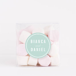 Seaside Pastels Pale Aqua Wedding Ronde Sticker