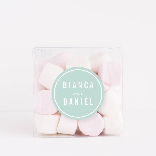 Seaside Pastels Pale Aqua Wedding Ronde Sticker