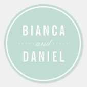 Seaside Pastels Pale Aqua Wedding Ronde Sticker (Voorkant)