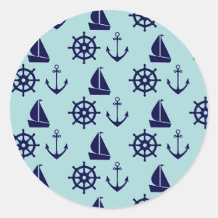 Seaside Pattern Ronde Sticker