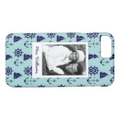 Seaside Pattern | Uw foto en naam Case-Mate iPhone Case (Achterkant (Horizontaal))