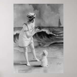 Seaside Pet Tricks, 1910s Poster