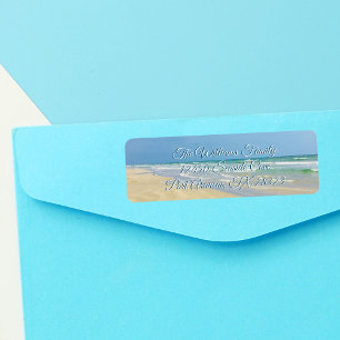  Seaside Photo Beach Home Return-adres Etiket