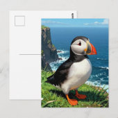 Seaside Puffin Illustration | Keeping in Touch Briefkaart (Voorkant / Achterkant)