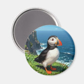 Seaside Puffin Illustration   Magneet (Voorkant / Achterkant)