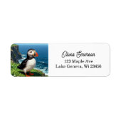 Seaside Puffin Illustration | Personalized Etiket (Voorkant)
