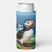 Seaside Puffin Illustration   Seltzer Blikjeskoeler (Seltzer Voorkant)