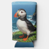 Seaside Puffin Illustration   Seltzer Blikjeskoeler (Achterkant)