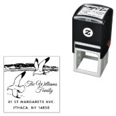 Seaside Rustic Elegant Seagulls Zelfinktende Stempel (In situ)