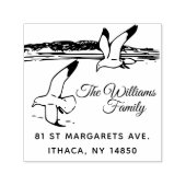 Seaside Rustic Elegant Seagulls Zelfinktende Stempel (Design)