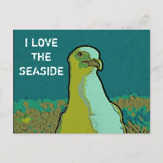 Seaside seagull briefkaart (Voorkant)