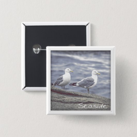 Seaside Seagulls Button (Voorkant /achterkant)