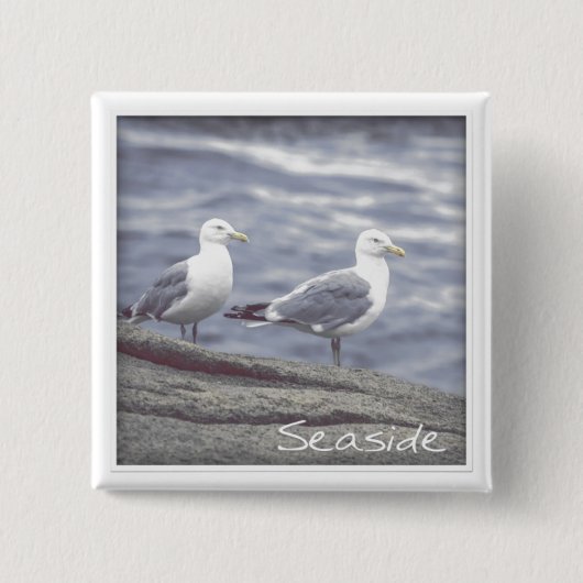 Seaside Seagulls Button (Voorkant)