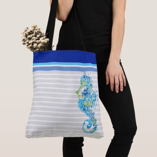 Seaside Seahorse Large Canvas tas (Dichtbij)