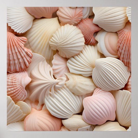 Seaside Seashells Art Poster (Voorkant)
