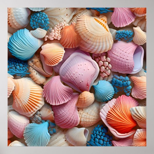 Seaside Seashells Art Poster (Voorkant)