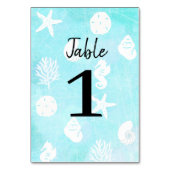 Seaside Seashells Beach Trouwtafel Aantal Kaarten (Voorkant)
