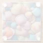 Seaside Seashells Glass Onderzetter Glazen Onderzetter (Achterkant)