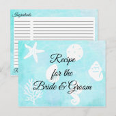 Seaside Seashells Recept voor de bruid bruiloft Briefkaart (Voorkant / Achterkant)