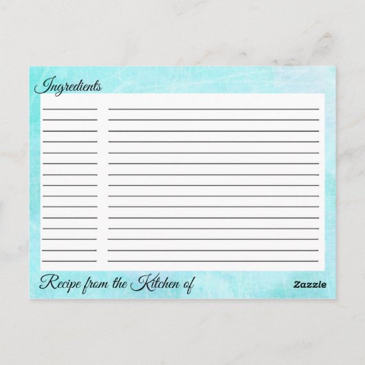 Seaside Seashells Recept voor de bruid bruiloft Briefkaart (Achterkant)