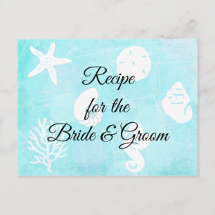 Seaside Seashells Recept voor de bruid bruiloft Briefkaart