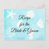 Seaside Seashells Recept voor de bruid bruiloft Briefkaart (Voorkant)