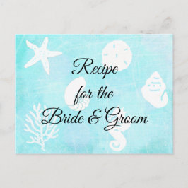 Seaside Seashells Recept voor de bruid bruiloft Briefkaart