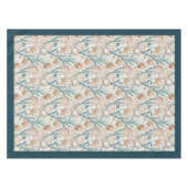 Seaside Seashells Zee met pastelblauw ivoor Tafelkleed (Voorkant (Horizontaal))