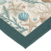 Seaside Seashells Zee sterren pastel groen ivoor Tafelkleed (Gekanteld)